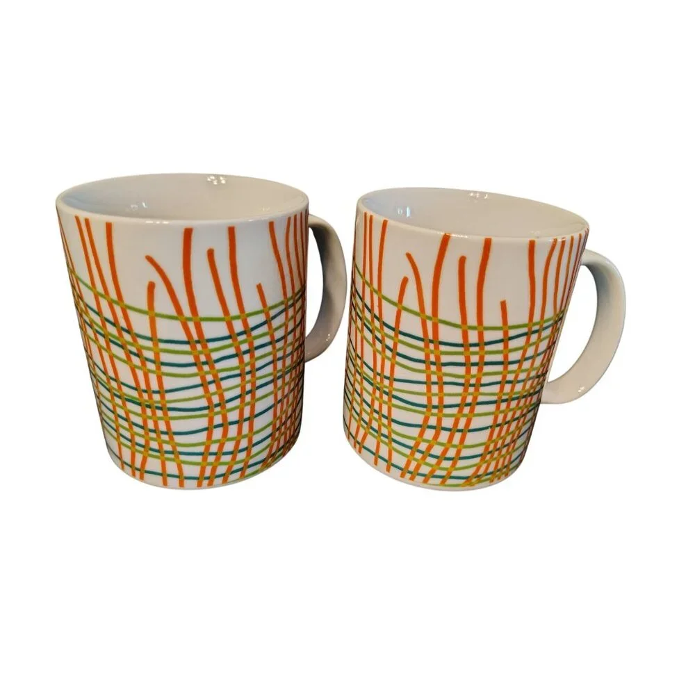 2 West Elm, Alliance for Artisan Enterprise Coffee Cup Mugs Sewing Needle Thread